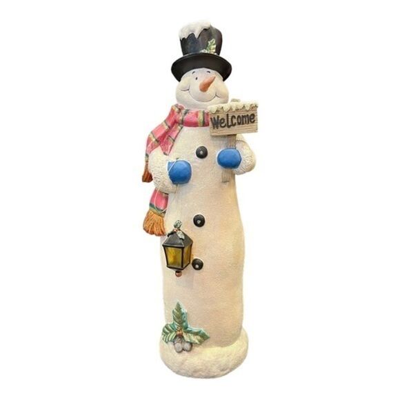 Vintage resin snowman statue with lights for indoor/outdoor use 31” tall